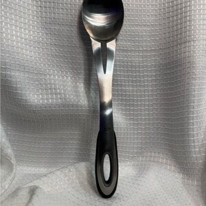Stainless Steel Cooking Spoon with Black Handle